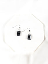 Load image into Gallery viewer, Black and Silver Square Earrings

