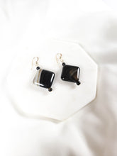 Load image into Gallery viewer, Black Onyx Diamond Shaped Earrings
